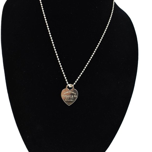 TIFFANY & CO Sterling Silver Return to Necklace Full Heart Pendant 1009 - Picture 8 of 10